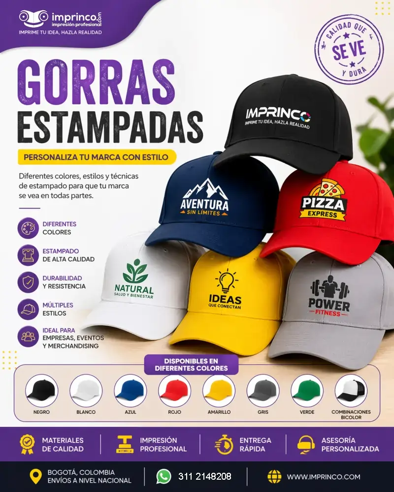 Gorras Estampadas Personalizadas en Imprinco