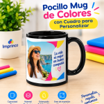 Pocillo Mug de Colores con Cuadro para Personalizar en Imprinco